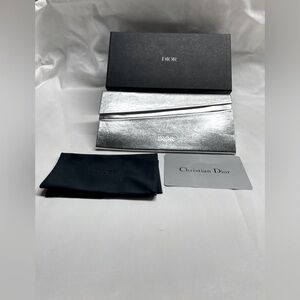 Christian Dior Silver msunglasses case with cloth,box,card